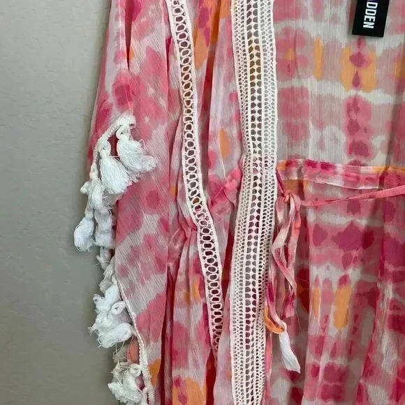 Steve Madden Tie Dye Eyelet Bathing Suit Coverup - Picture 5 of 12